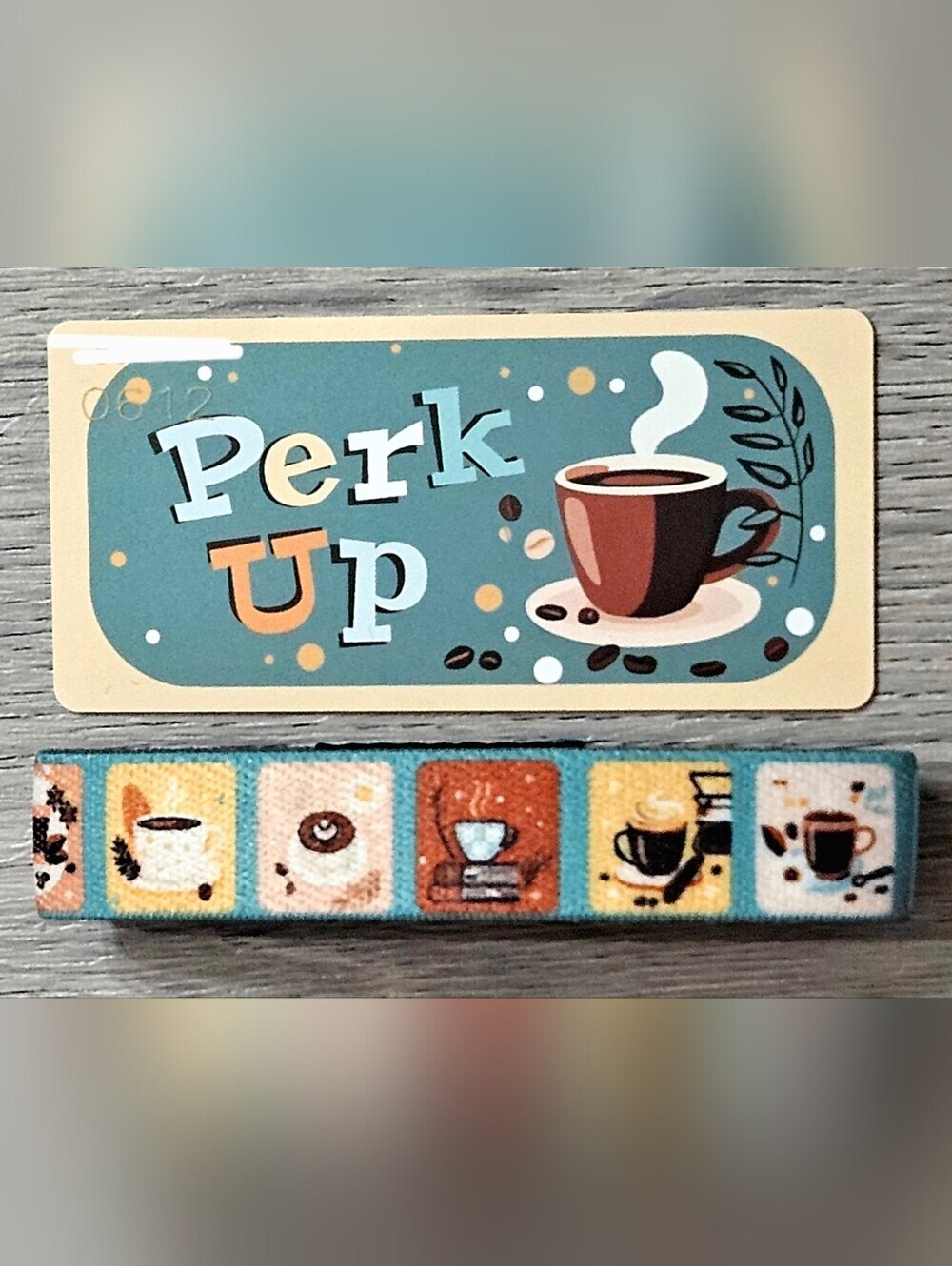 ZOX "PERK UP" #612 GROUNDS FOR HAPPINESS Coffee Vintage GOLDIE WRISTBAND